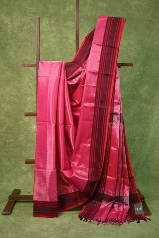 Pink Maheshwari Silk Saree - SRPMCSS111