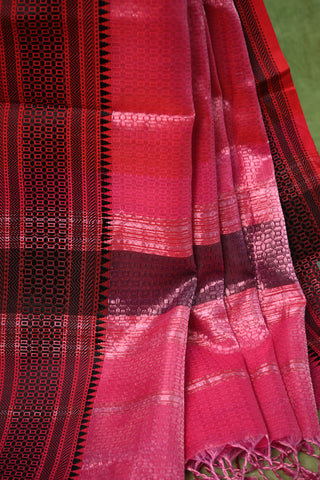 Pink Maheshwari Silk Saree - SRPMCSS111