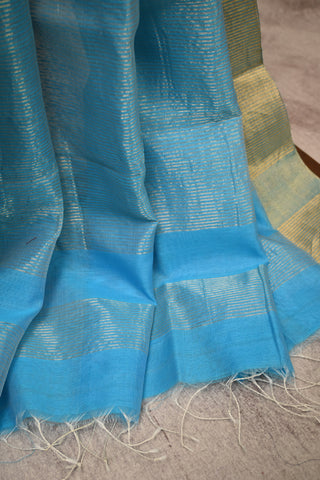 Sky Blue Chanderi Silk Saree