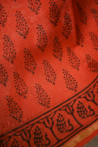Red HBP Cotton Silk Chanderi Saree - SRRCSCS108