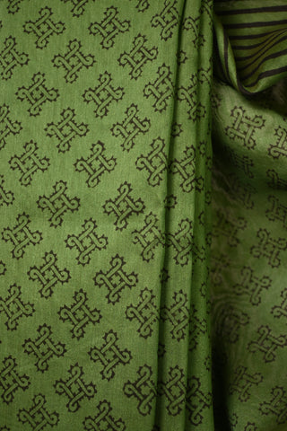 Green HBP Cotton Silk Chanderi Saree-SRGCSCS116