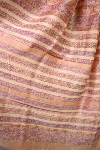 Light Peach Sanganeri Print Cotton Silk Chanderi Saree - SRLPCSCS102