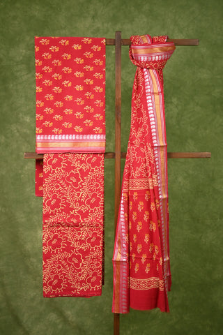 Red HBP Cotton Dress Material - SRSRCDM24