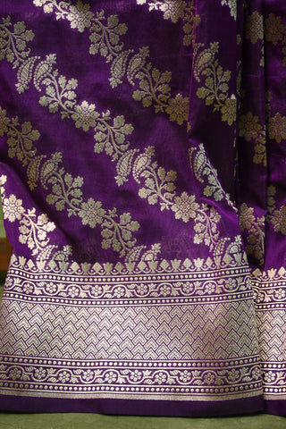 Purple Banarasi Silk Saree-SRSPBSS20