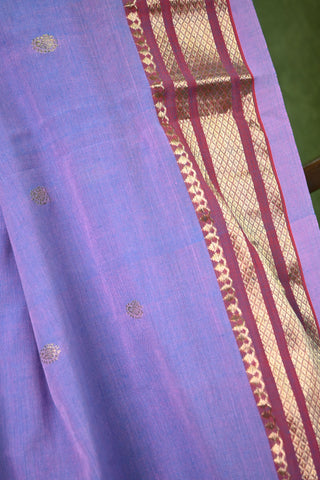 Two Tone Lavender Cotton Paithani Saree - SRTTLCPS21