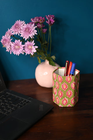 Green-Pink HBP Cotton Pen Stand-SRGPCPS20