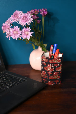 Black-Red HBP Cotton Pen Stand-SRBRCPS45