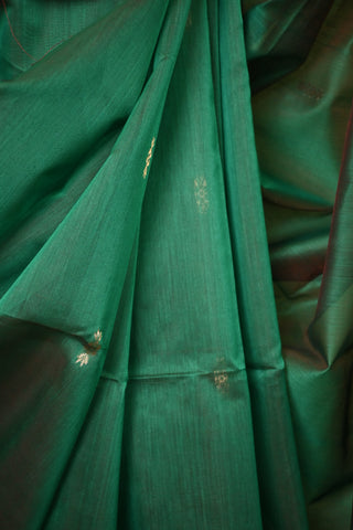 Green Cotton Silk Maheshwari Saree - SRGCSMS6