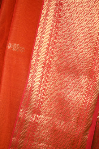 Orange Cotton Silk Maheshwari Saree - SROCSMS5