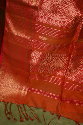 Orange Cotton Silk Maheshwari Saree - SROCSMS5