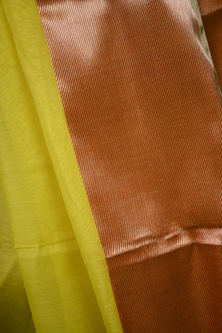 Neon Yellow Chanderi Silk Saree-SRNYCSS35