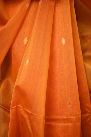 Mango Orange Cotton Silk Maheshwari Saree - SRMOCSMS13