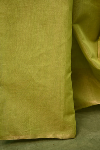 Plain Neon Green Maheshwari Tissue Silk Saree - SRNGMTSS38