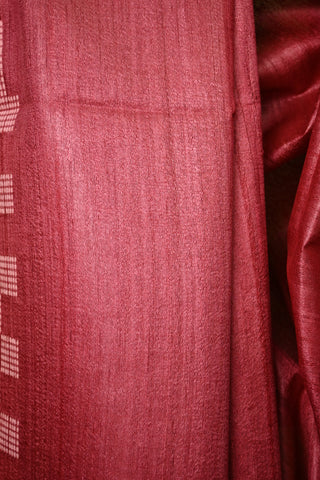 Peach Tussar Silk Saree With Thread Weaving -SRPTSS211