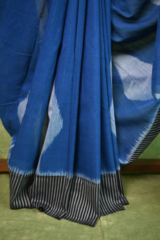 Blue Pochampalli Cotton Ikat Saree-SRBPCIS18