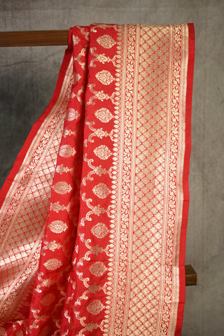 Red Banarasi Silk Saree - SRRBSS42