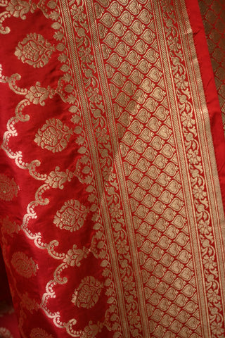 Red Banarasi Silk Saree - SRRBSS42