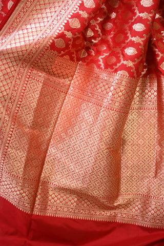 Red Banarasi Silk Saree - SRRBSS42