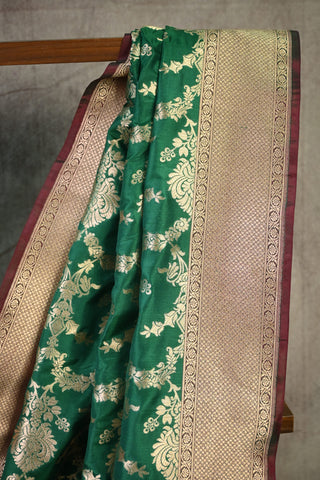Green Banarasi Silk Saree - SRGBSS44