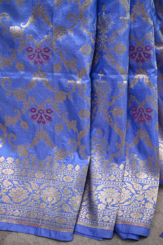 Powder Blue Banarasi Silk Saree - SRPBBSS59