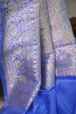 Powder Blue Banarasi Silk Saree - SRPBBSS59