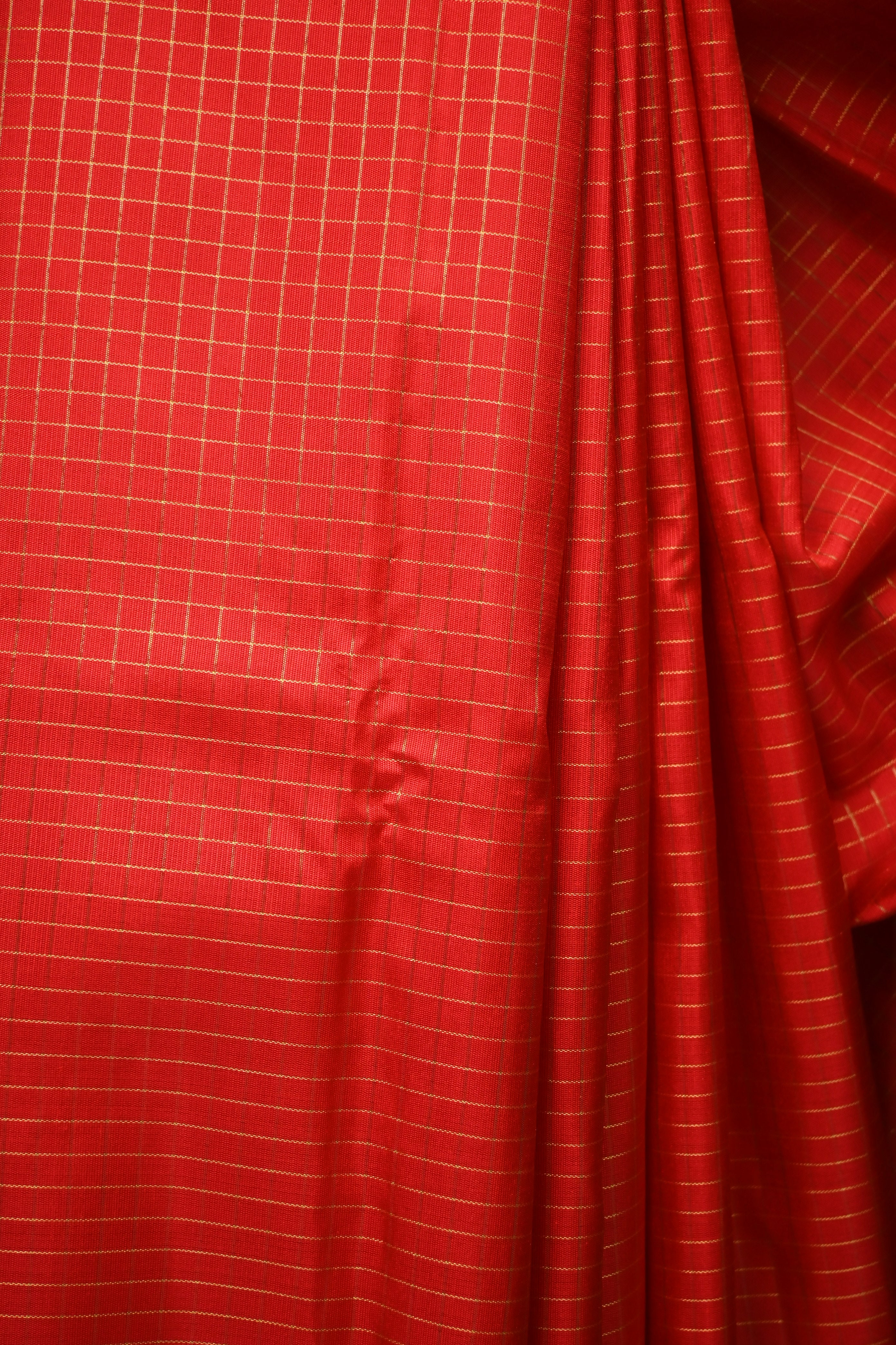 Red-Peacock Green Kanjeevaram Silk Saree