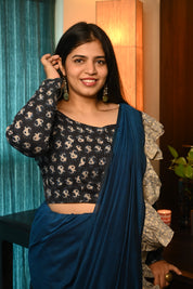 Blue HBP Cotton Full Sleeves Blouse