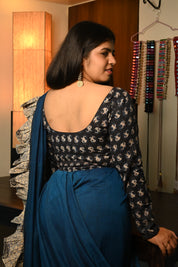 Blue HBP Cotton Full Sleeves Blouse