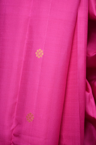 Fuchsia Pink Kanjeevaram Silk Saree With Grey Border 28