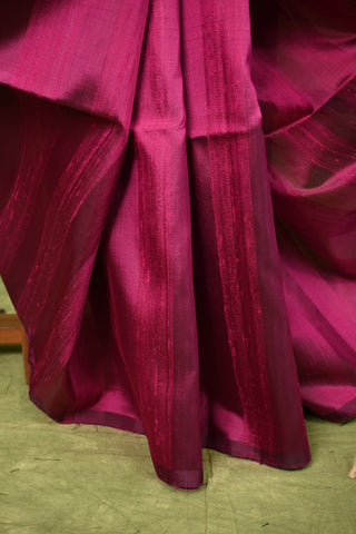Magenta Raw Silk Saree With Soft Silk Pallu- SRDPRSSS4