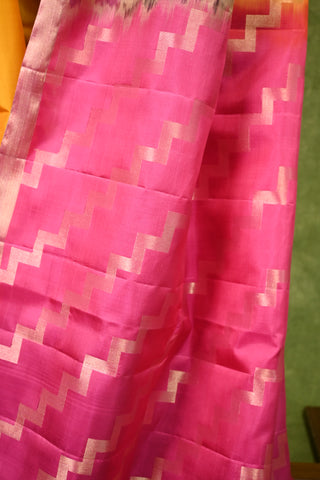 Pink-Yellow Soft Silk Saree- SRPYSSS1