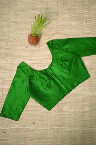 Green Raw Silk Blouse