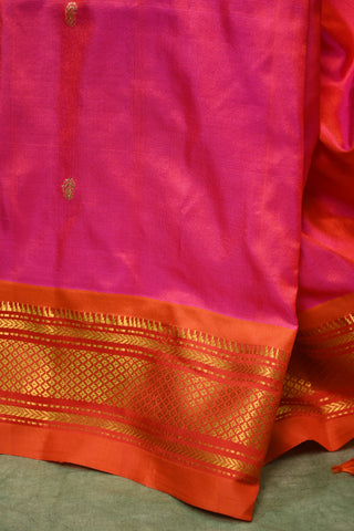 Peach-Pink Silk Paithani Saree - SRPPSPS90