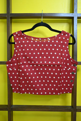 Red HBP Cotton Sleevless Blouse