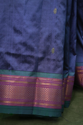 Blue Grey Silk Paithani Saree - SRTTLSPS88