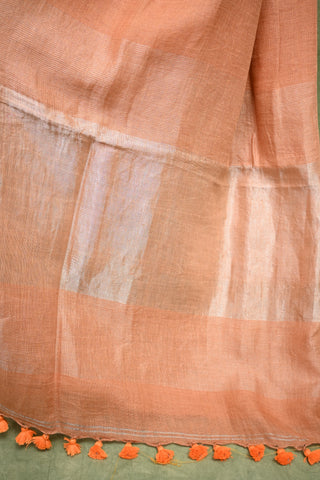 Orange Linen Saree