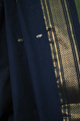 Midnight Blue Cotton Paithani Saree - SRMBCPS49