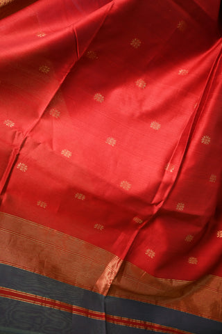Bluish Grey Cotton Silk Maheshwari Saree-SRBGCSMS132