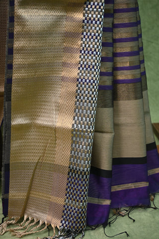 Purple Maheshwari Cotton Silk Saree-SRPMCSS106