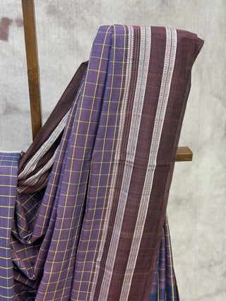 Purple Cotton Ilkal Saree-SRPS219