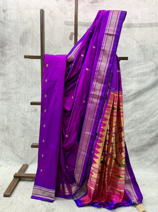 Purple Silk Paithani Saree-SRPSPS195