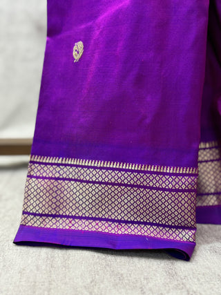 Purple Silk Paithani Saree-SRPSPS195