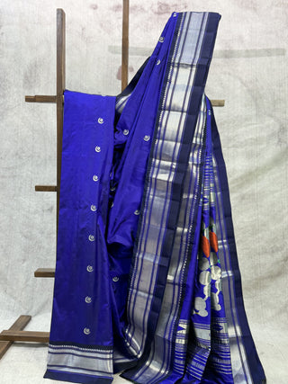 Royal Blue Silk Paithani Saree-SRRBSPS196