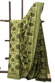 Lime Green HBP Cotton Saree - SRLGCS1715