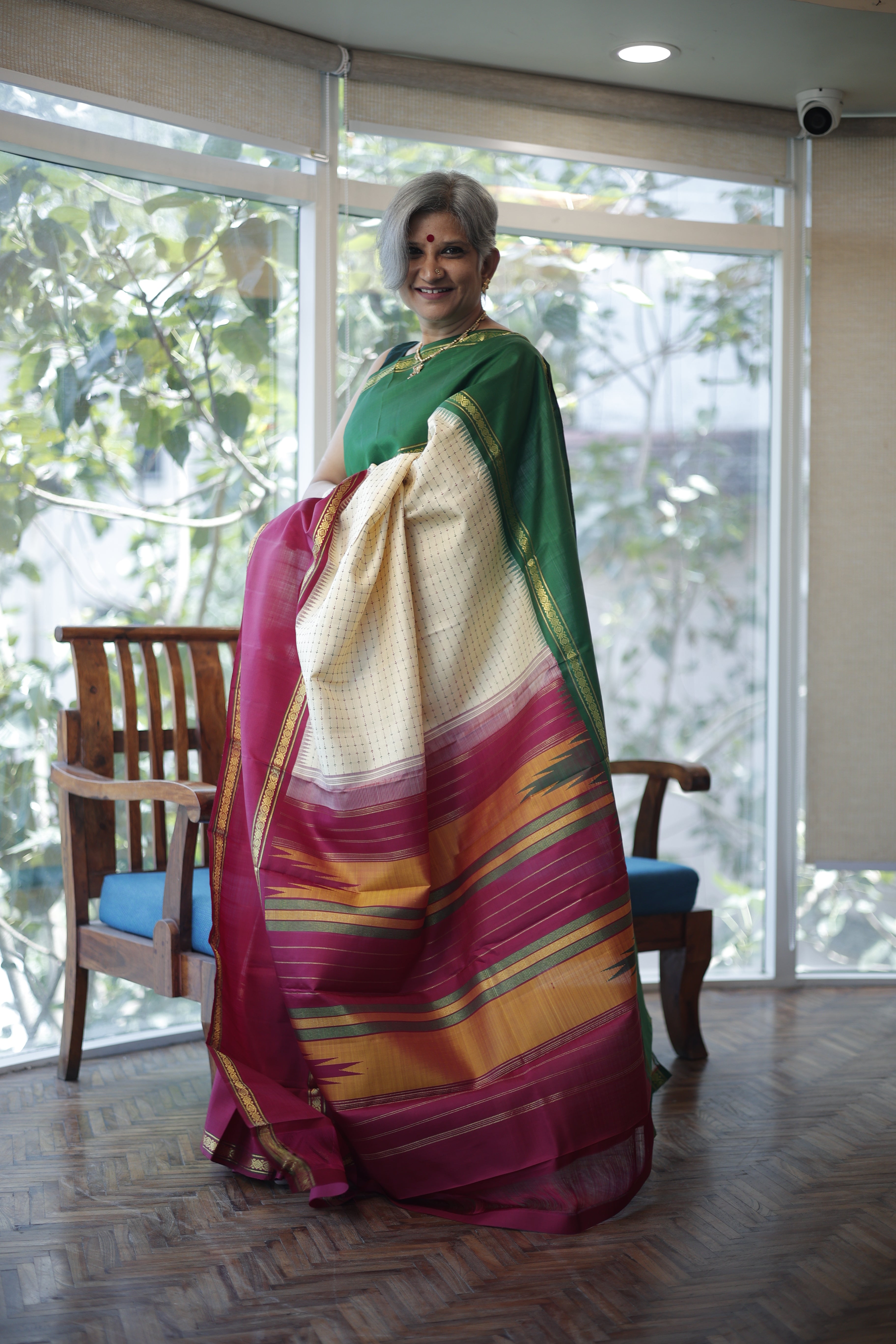 Yellow Plus Butta Ganga Jamuna Pure Kanjivaram Silk sari– Clio Silks