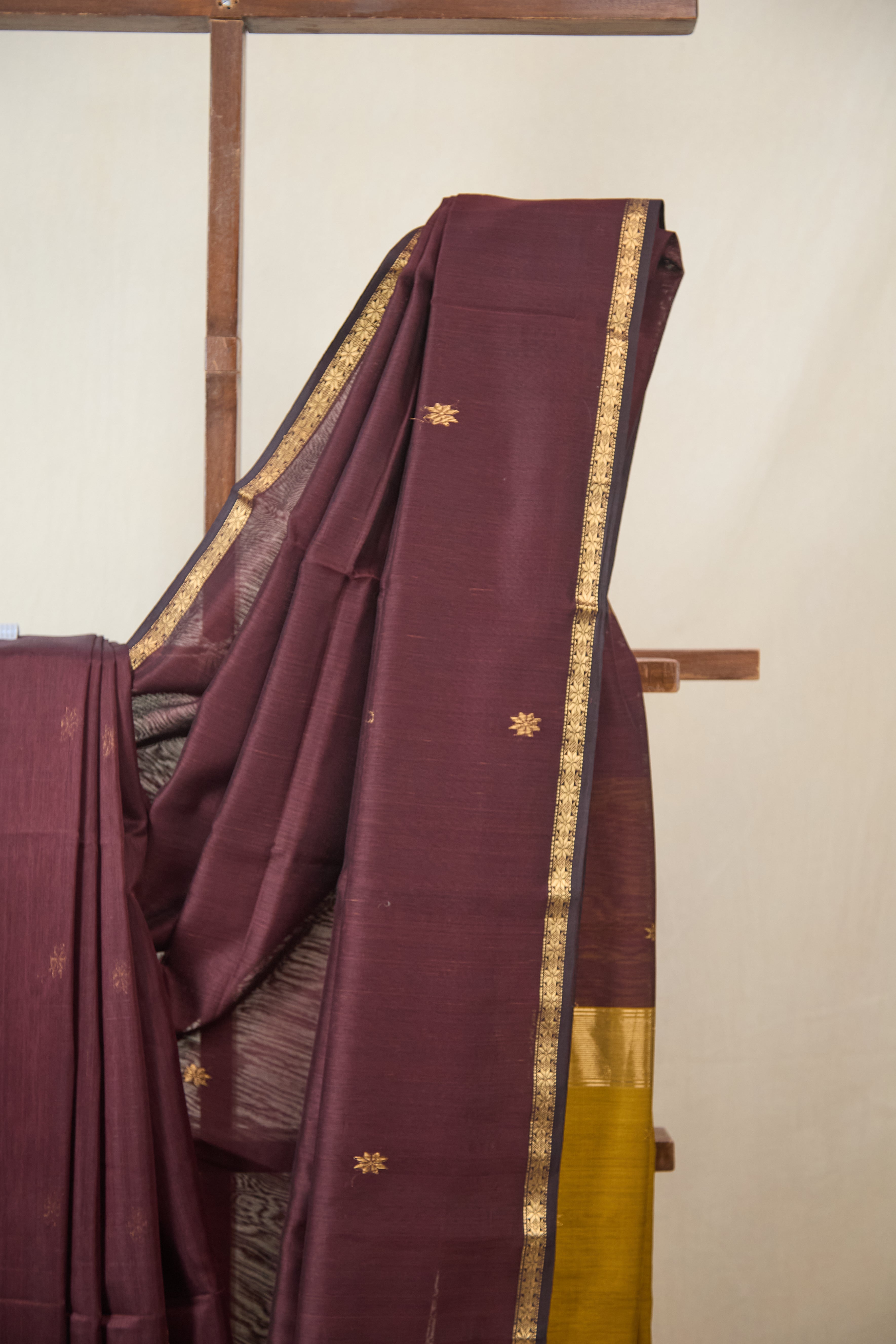 Coffee Brown Maheshwari Saree - SRCBMS1070
