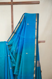 Blue Maheshwari Saree - SRBMS1071