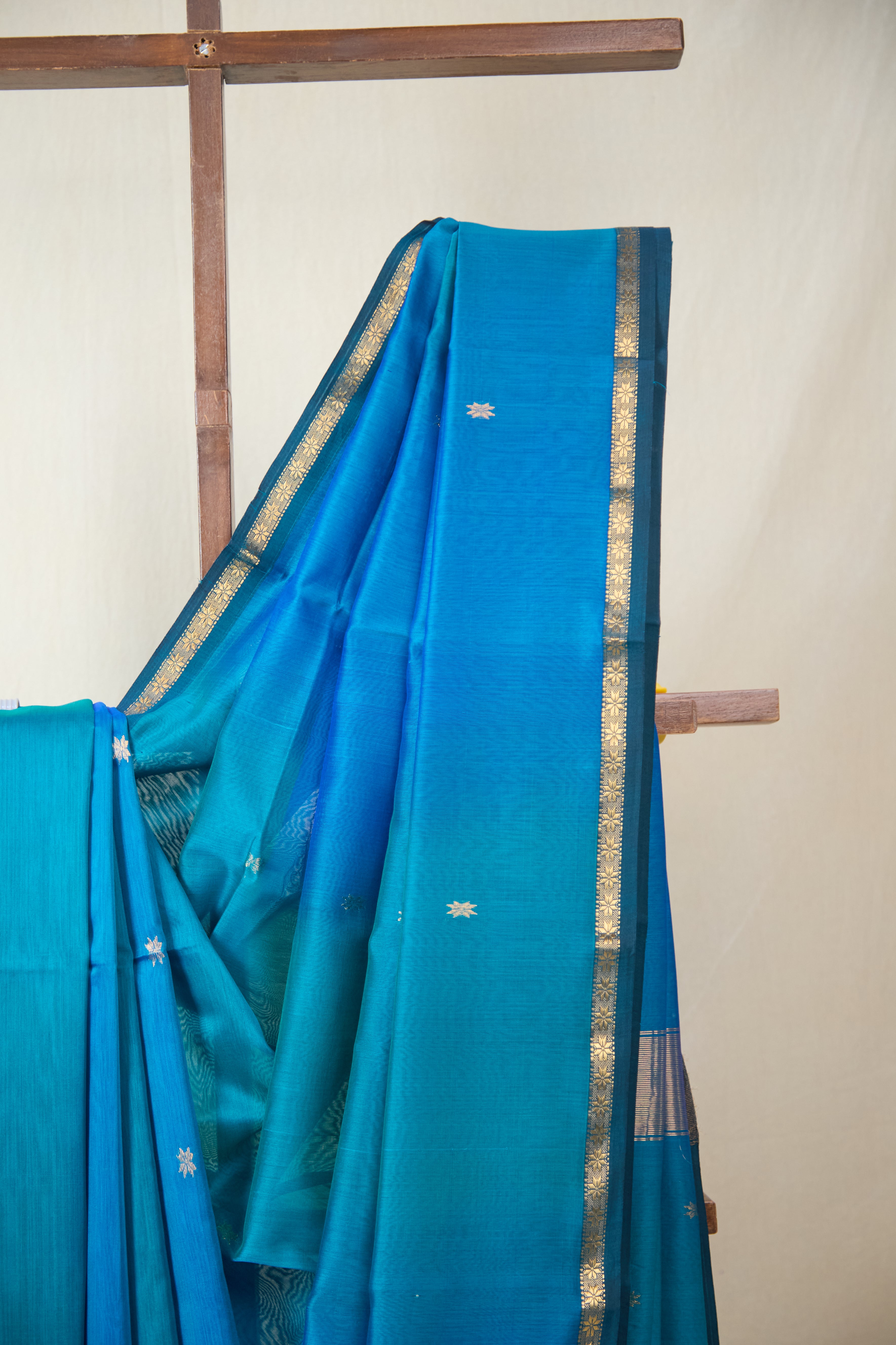 Blue Maheshwari Saree - SRBMS1071