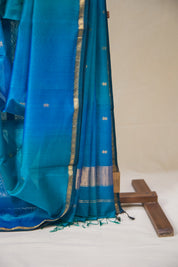 Blue Maheshwari Saree - SRBMS1071