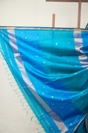 Blue Maheshwari Saree - SRBMS1071